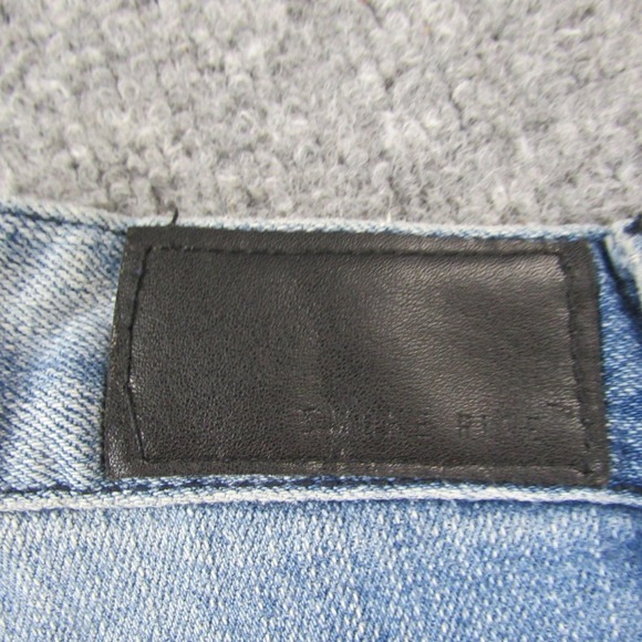 Smoke Rise Shorts Mens 40 Blue Distressed Patchwork Paint Splatter Denim Frayed - Picture 6 of 13